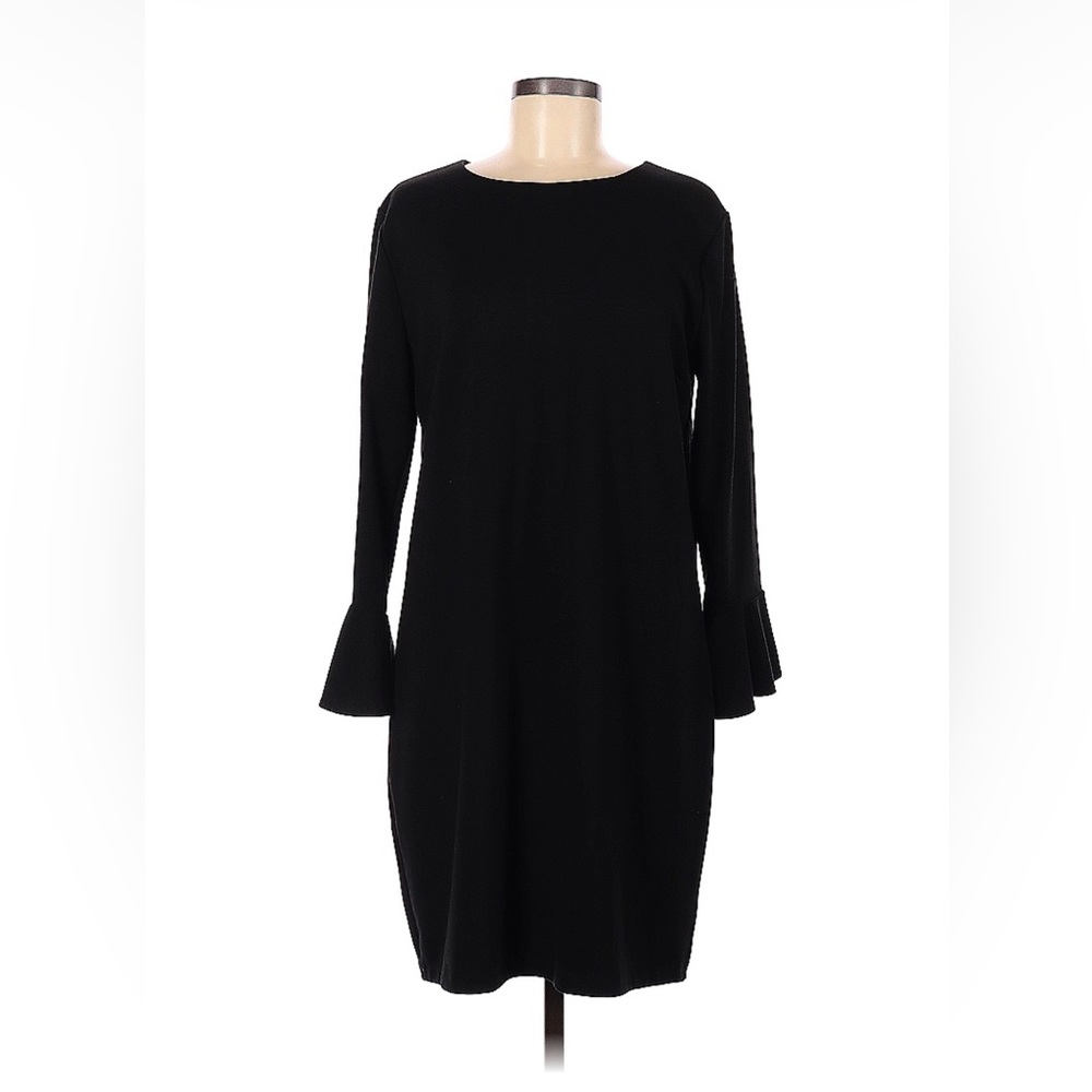 OLD NAVY Dress Black Ponte Size XL Shift Style Long Sleeves
